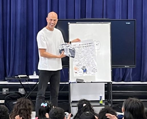  Greg Foley speaks at Windsor Park Elementary